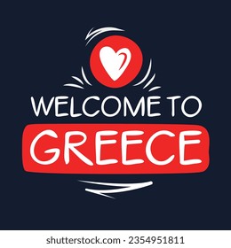 Bienvenido a Grecia, Ilustración vectorial.