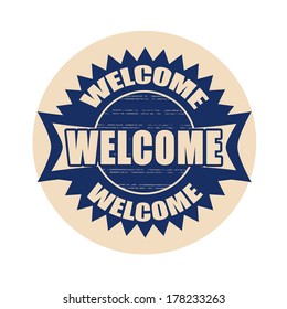 welcome grunge stamp  vector illustration