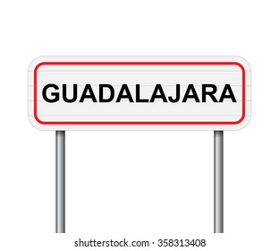 Welcome to Guadalajara Spain road sign vector