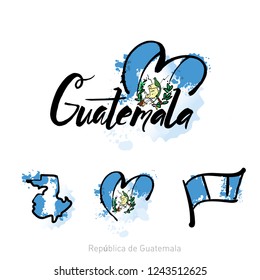 Welcome to guatemala guatemala city card and letter design in colorful rainbow color and typographic icon design.