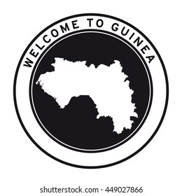 Welcome to Guinea vector logo sticker button