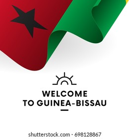 Welcome to Guinea-Bissau. Guinea-Bissau flag. Patriotic design. Vector illustration.