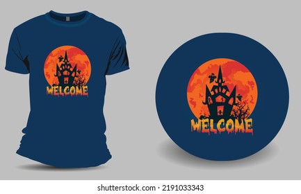 Welcome Halloween Greetings T shirt design