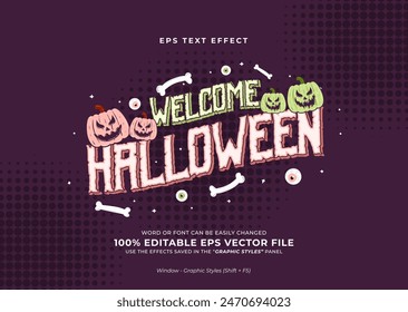 Welcome halloween horror text effect