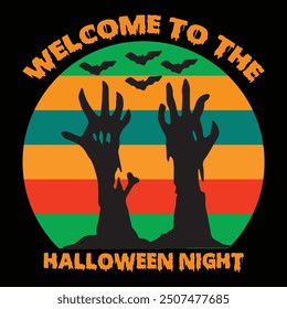 welcome to the halloween night T shirt Design Lover