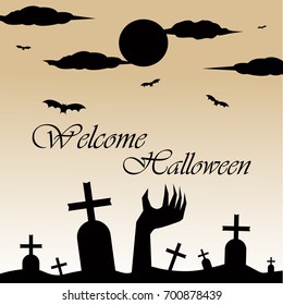 welcome Halloween, Halloween party, cover, background vector template design