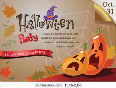 Welcome to Halloween party Poster. Vector illustration. 