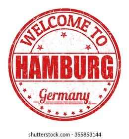 Welcome to Hamburg grunge rubber stamp on white background, vector illustration