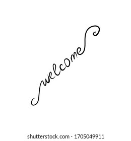 'welcome' hand draw lettering, vector illustration, design