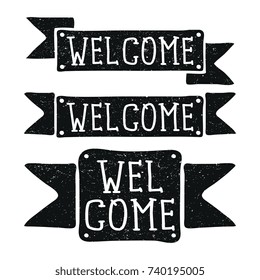 Welcome hand drawn banner