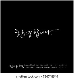 Welcome / Hand drawn Korean alphabet / vector - calligraphy