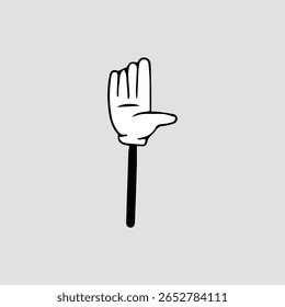 Welcome hand gesture cartoon comic.  Comic arms with four and five fingers in white gloves with various gestures, cartoon character body parts. 