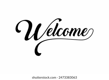 Welcome hand lettering design modern calligraphy brush text composition