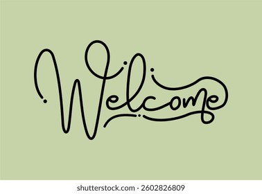 Welcome hand lettering design modern calligraphy brush text composition