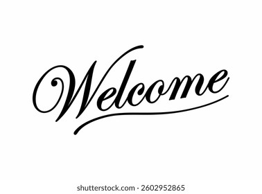 Welcome hand lettering design modern calligraphy brush text composition