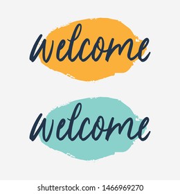 welcome hand lettering design sign
