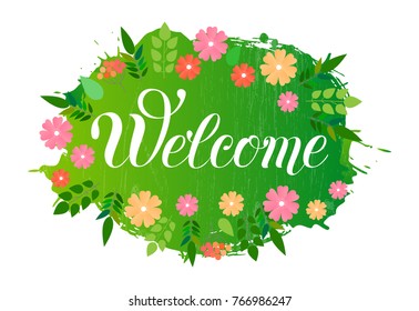 welcome hand lettering handmade calligraphy vector stock vector royalty free 766986247 welcome hand lettering handmade