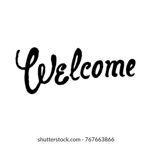 Welcome hand lettering logotype