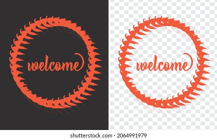 welcome Hand Lettering png With Flowers