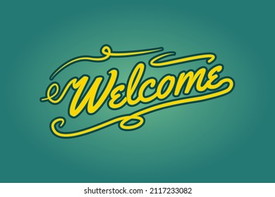 Welcome hand lettering sign vector design