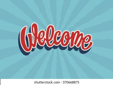 Welcome hand lettering text