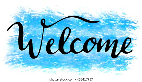 'Welcome' hand lettering, vector