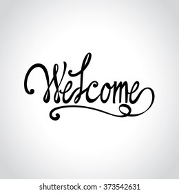 'welcome' hand lettering, vector template