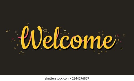welcome hand written calligraphy banner illustration