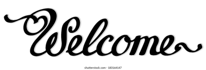 'Welcome' handlettering