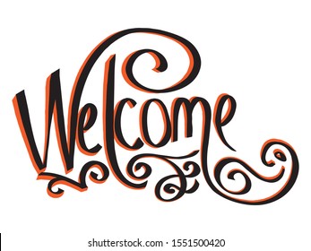Welcome Handmade Font. Vectoral Typography