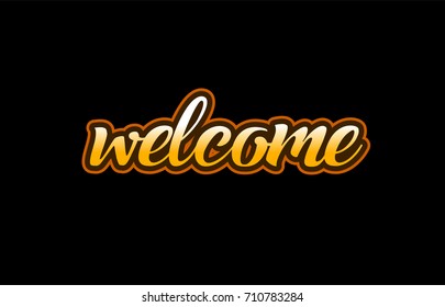 welcome handwritten text on a black background