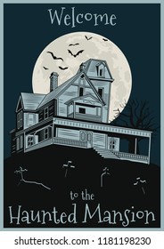 Welcome to the Haunted Mansion Halloween Greeting Card