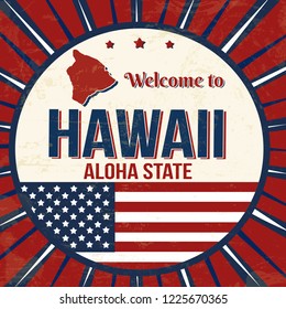 Welcome to Hawaii vintage grunge poster, vector illustrator