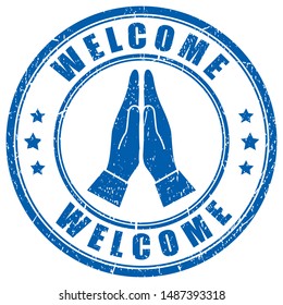 Welcome hindu sign isolated on white background