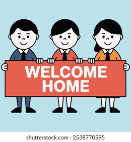 Welcome home banner, Vector template, Welcome. Abstract background vector illustration