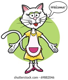 Welcome home Cat - vector illustration