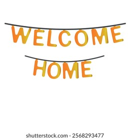 welcome home decoration illustration vector