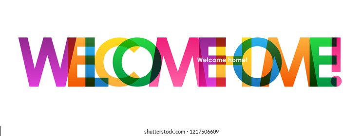 WELCOME HOME! rainbow letters banner