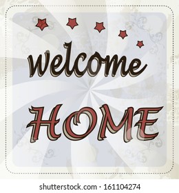 Welcome Home Retro Illustration Concept Design Stock Vector (Royalty ...