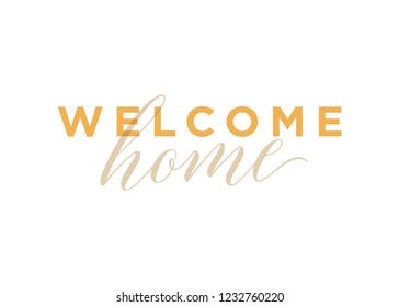 Welcome Home Vector Text Typography Sign Banner Illustration Background