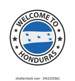 Welcome to Honduras. Collection of welcome icons. Stamp welcome to with waving country flag