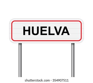 Welcome to Huelva Spain road sign vector