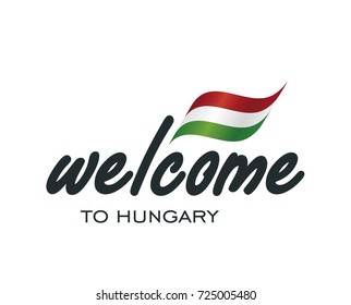 Welcome to Hungary flag sign logo icon