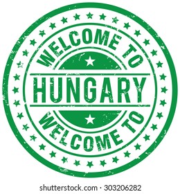 welcome to hungary stamp