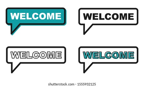 Welcome icon chat, messenger vector for your website. Modern symbol for web, app etc