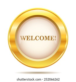 Welcome icon. Internet button on white background. EPS10 vector. 