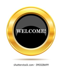 Welcome icon. Internet button on white background. EPS10 vector.
