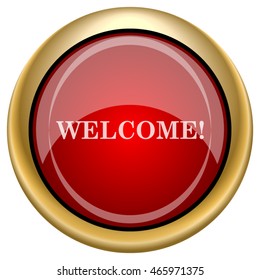 Welcome icon. Internet button on white background. EPS10 vector.
