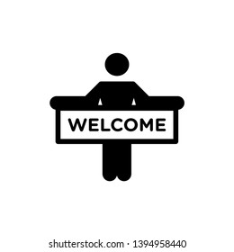 The welcome icon. Invite symbol. Flat Vector illustration.