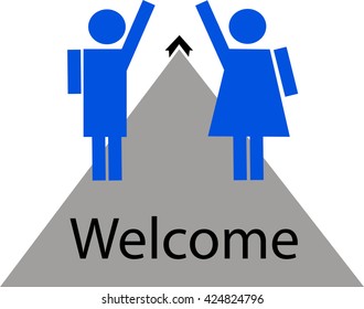 The welcome icon. Invite symbol. Flat Vector illustration. 

